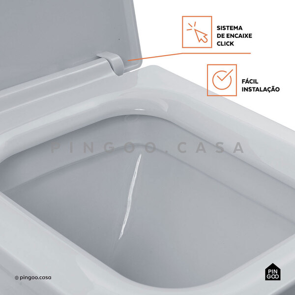 Vaso Sanitário Monobloco - Caixa Acoplada - Topázio Pingoo.casa - Branco - Image 4