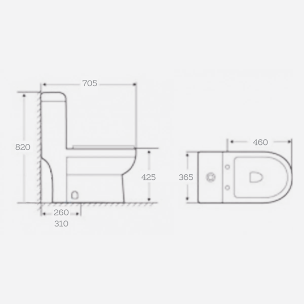 Vaso Sanitário Monobloco Cerâmica Com Caixa Acoplada Pelegrin Pel-6171 - Image 2