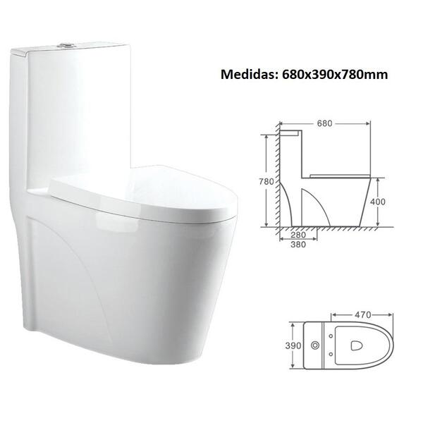 Vaso Sanitário Monobloco Cerâmica Com Caixa Acoplada Pelegrin Pel-6124 - Image 4