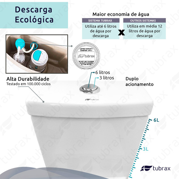 Vaso Sanitário Monobloco Cerâmica Modelo Flumen - VAB0034 - Image 3