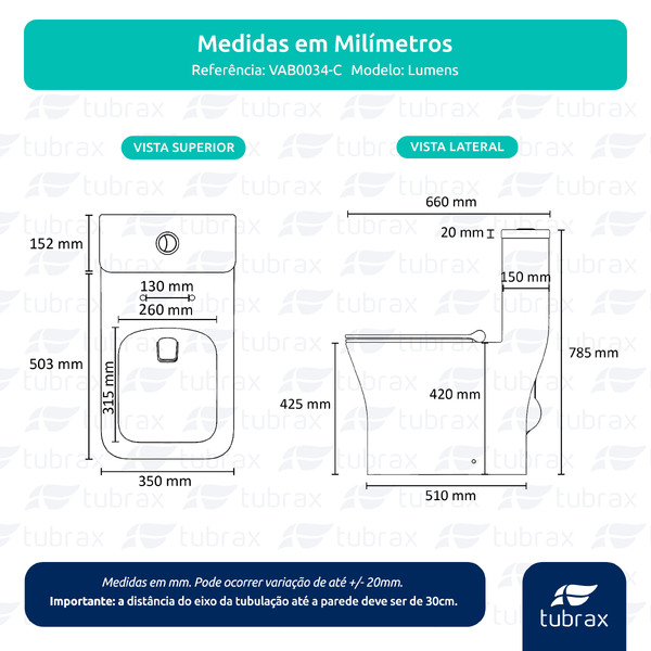 Vaso Sanitário Monobloco Cerâmica Modelo Flumen - VAB0034 - Image 5