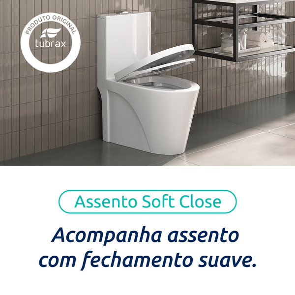 Vaso Sanitário Monobloco Completo Branco - Caixa Acoplada Privada Unio - Image 4