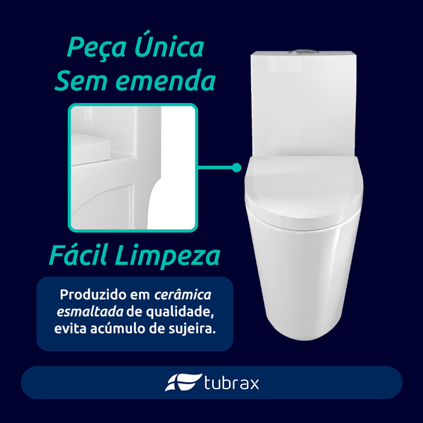 Vaso Sanitário Monobloco Completo Branco - Caixa Acoplada Privada Unio - Image 3