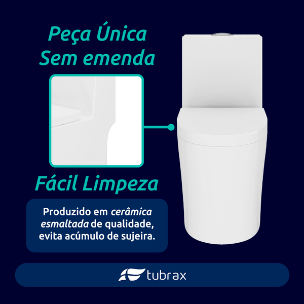 Vaso Sanitário Monobloco Completo - Caixa Acoplada Privada Acies Tubrax - Image 3