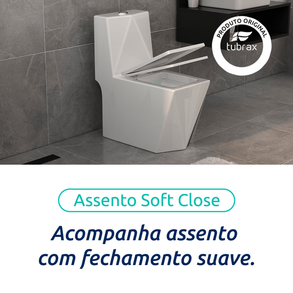 Vaso Sanitário Monobloco Completo - Caixa Acoplada Privada Diamante Tubrax - Image 4