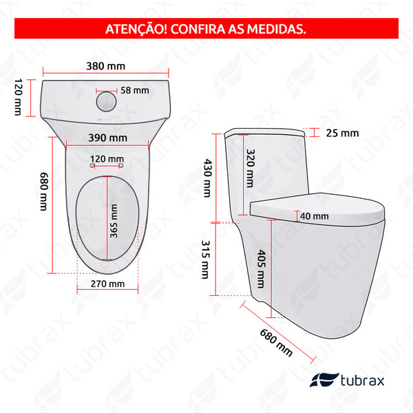 Vaso Sanitário Monobloco Completo - Caixa Acoplada Privada Nexum Vab0026 Tubrax - Image 2