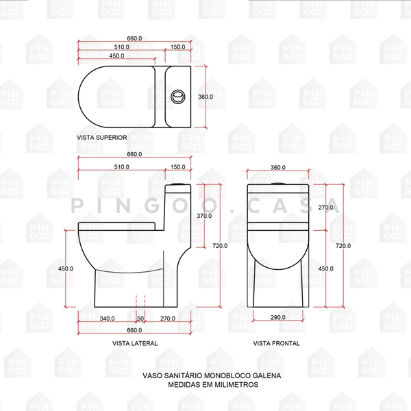 Vaso Sanitário Monobloco Galena Pingoo.casa - branco - Image 9