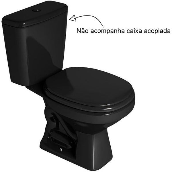 Vaso Sanitário para Caixa Acoplada Preto Saída Vertical Aspen Deca - Image 2